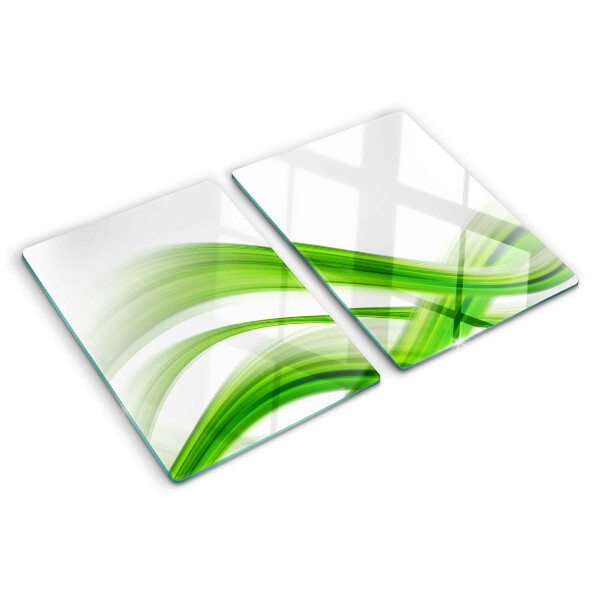 Planche à découper en verre Vagues abstraites vertes