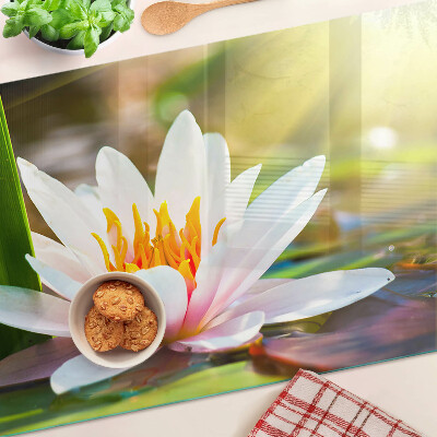 Planche à découper en verre Nénuphar au soleil