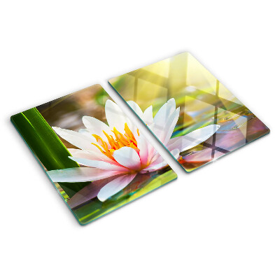 Planche à découper en verre Nénuphar au soleil
