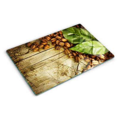 Planche à découper en verre Café et feuilles