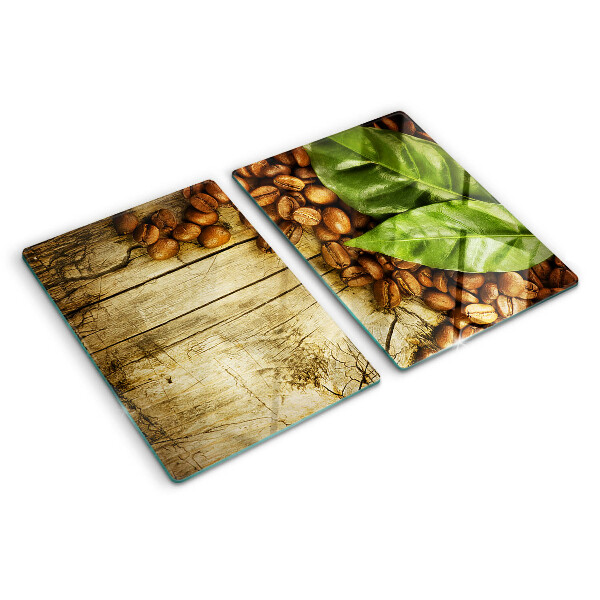 Planche à découper en verre Café et feuilles