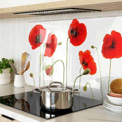 Planche à découper verre Motif floral de coquelicot