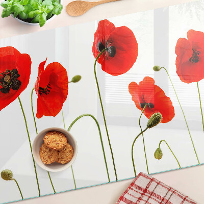 Planche à découper verre Motif floral de coquelicot