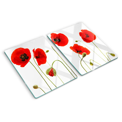 Planche à découper verre Motif floral de coquelicot