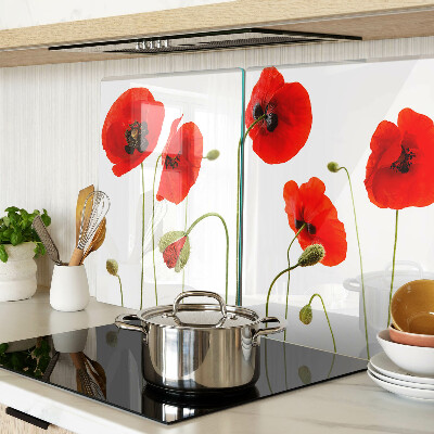 Planche à découper verre Motif floral de coquelicot