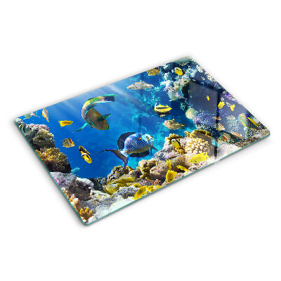 Planche à découper en verre Le monde sous-marin du récif corallien