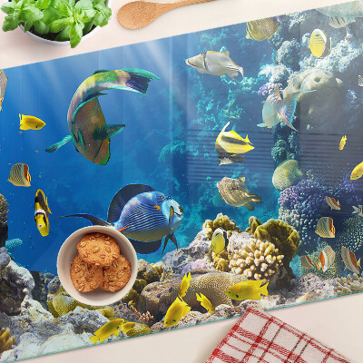 Planche à découper en verre Le monde sous-marin du récif corallien