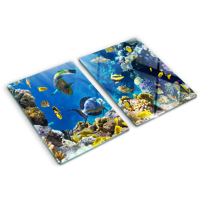 Planche à découper en verre Le monde sous-marin du récif corallien