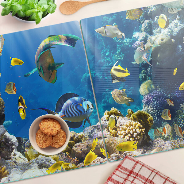 Planche à découper en verre Le monde sous-marin du récif corallien