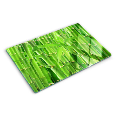 Planche à découper en verre Feuilles et tiges de bambou