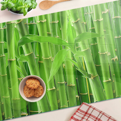 Planche à découper en verre Feuilles et tiges de bambou