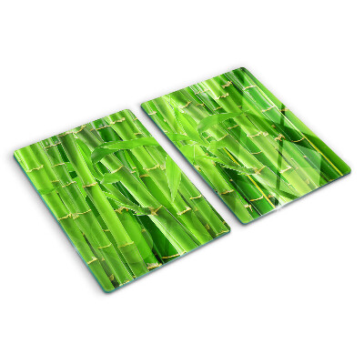 Planche à découper en verre Feuilles et tiges de bambou