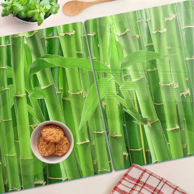 Planche à découper en verre Feuilles et tiges de bambou