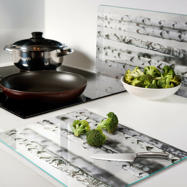 Planche à découper en verre Bouleaux blancs dans la forêt