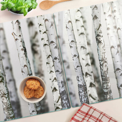 Planche à découper en verre Bouleaux blancs dans la forêt