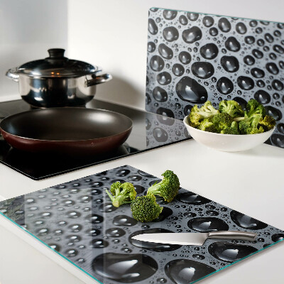 Planche à découper en verre Gouttes d'eau sur le verre