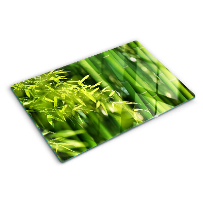 Planche à découper verre Feuilles de bambou et feuillage vert