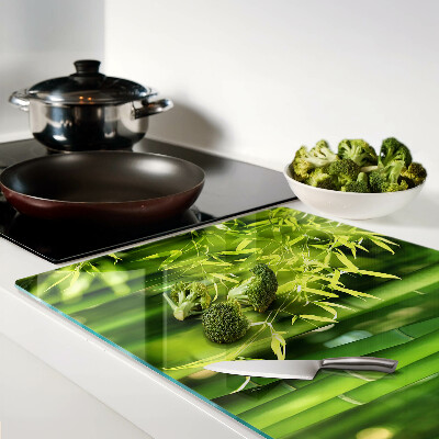 Planche à découper verre Feuilles de bambou et feuillage vert