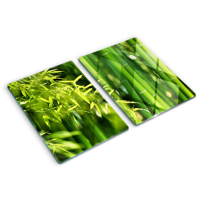 Planche à découper verre Feuilles de bambou et feuillage vert
