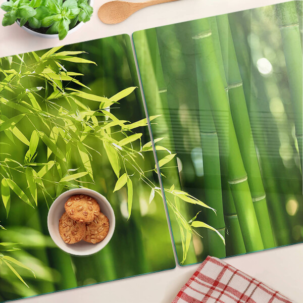 Planche à découper verre Feuilles de bambou et feuillage vert