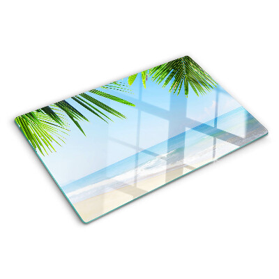 Planche à découper verre Plage tropicale avec palmiers
