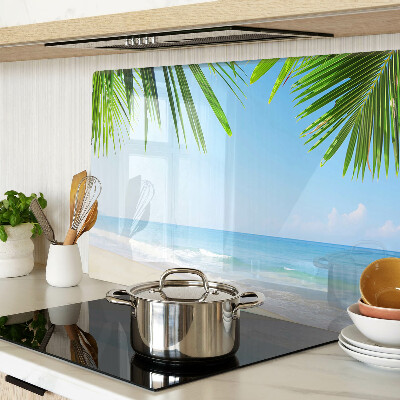 Planche à découper verre Plage tropicale avec palmiers