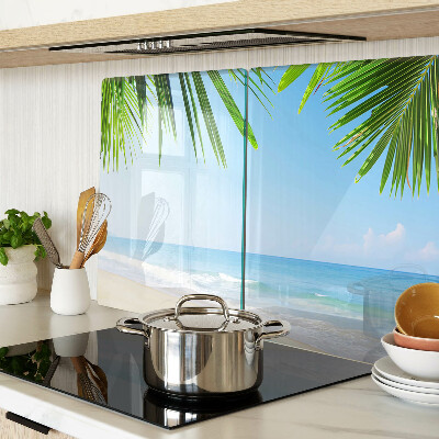 Planche à découper verre Plage tropicale avec palmiers