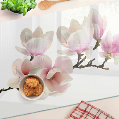 Planche à découper en verre Fleurs de magnolia sur une branche