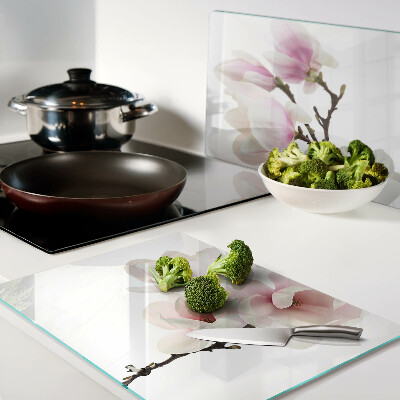 Planche à découper en verre Fleurs de magnolia sur une branche
