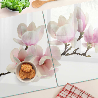 Planche à découper en verre Fleurs de magnolia sur une branche