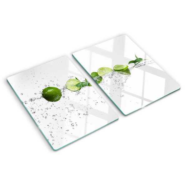 Planche à découper verre Citrons dans l'eau