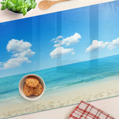 Planche à découper en verre Plage avec ciel bleu