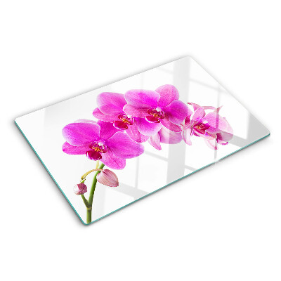 Planche à découper verre Orchidées aux tons roses