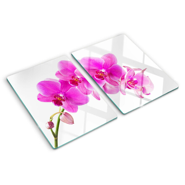 Planche à découper verre Orchidées aux tons roses