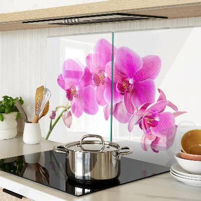 Planche à découper verre Orchidées aux tons roses