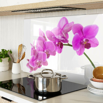 Planche à découper en verre Fleurs d'orchidées dans des tons de rose