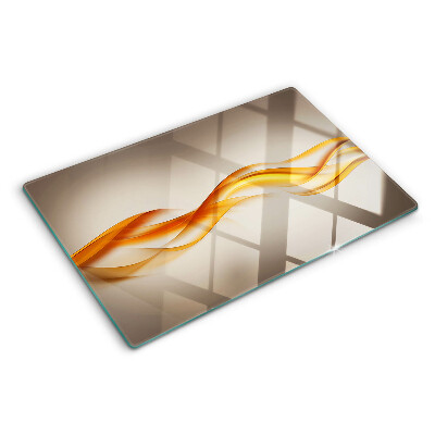 Planche à découper verre Des vagues aux nuances d'or