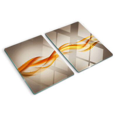 Planche à découper verre Des vagues aux nuances d'or