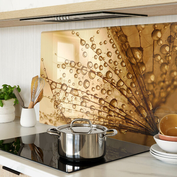 Planche à découper en verre Gouttes d'eau sur une plante