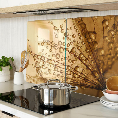 Planche à découper en verre Gouttes d'eau sur une plante