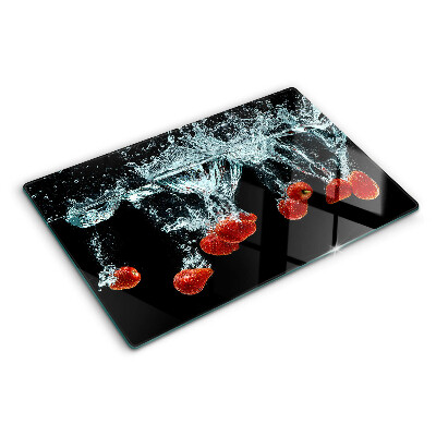 Planche à découper verre Fraises à l'eau