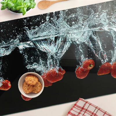 Planche à découper verre Fraises à l'eau