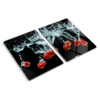 Planche à découper verre Fraises à l'eau