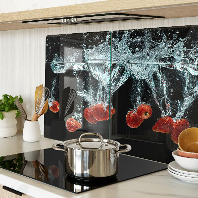 Planche à découper verre Fraises à l'eau