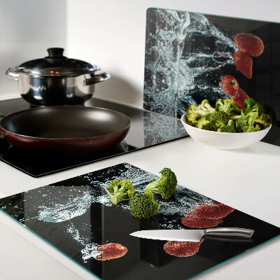 Planche à découper verre Fraises à l'eau