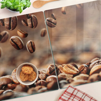 Planche à découper en verre Grains de café en mouvement