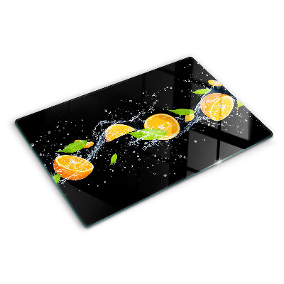 Planche à découper en verre Agrumes dans l'eau