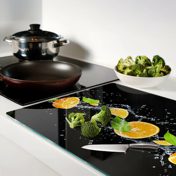 Planche à découper en verre Agrumes dans l'eau