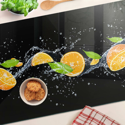 Planche à découper en verre Agrumes dans l'eau