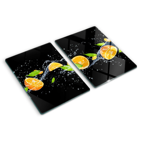 Planche à découper en verre Agrumes dans l'eau